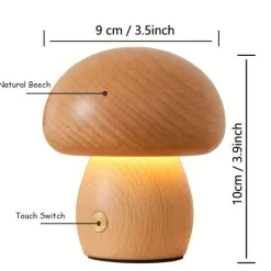 Pilzlampe aus Massivholz - Einzigartige Tischleuchte