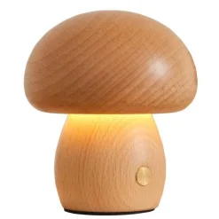 Pilzlampe aus Massivholz - Einzigartige Tischleuchte