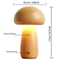 Pilzlampe aus Massivholz - Einzigartige Tischleuchte