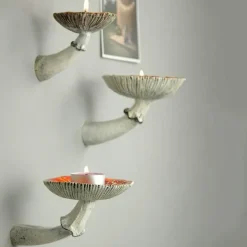Pilz-Wandregal - Schwebendes Harzdekor