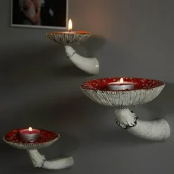 Pilz-Wandregal - Schwebendes Harzdekor