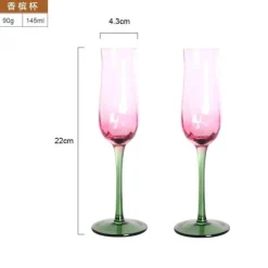 Pink Ripple Kristall-Weinglas-Set – Elegante Champagner-Rotweingläser