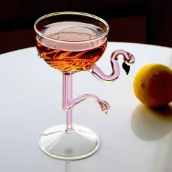 Pinke Flamingo-Cocktailgläser – transparentes Trinkgeschirr für Partys