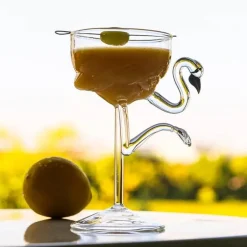 Pinke Flamingo-Cocktailgläser – transparentes Trinkgeschirr für Partys