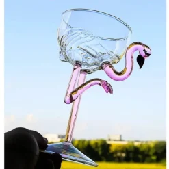 Pinke Flamingo-Cocktailgläser – transparentes Trinkgeschirr für Partys