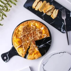 Pizzateller mit Marmorstreifen – Luxuriöses Keramikgeschirr