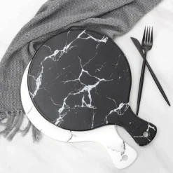 Pizzateller mit Marmorstreifen – Luxuriöses Keramikgeschirr