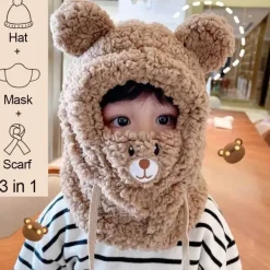 Plüschbär-Schalmaske – warmes Winteraccessoire