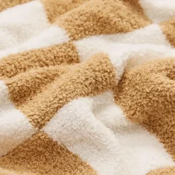 Plüschdecke mit Schachbrettmuster – weicher Überwurf für Sofa und Heimdekoration