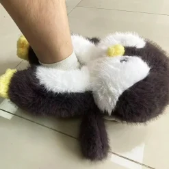 Plüsch-Hausschuhe „Happy Penguins“ – bequemes, gemütliches Schuhwerk