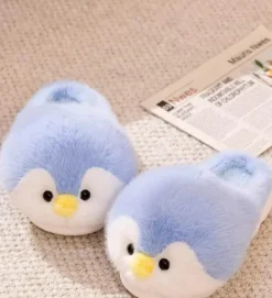 Plüsch-Hausschuhe „Happy Penguins“ – bequemes, gemütliches Schuhwerk