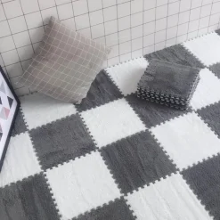 Plüschige Winter-Puzzlematte - Weiche DIY-Spielmatte