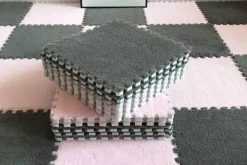 Plüschige Winter-Puzzlematte - Weiche DIY-Spielmatte