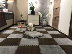 Plüschige Winter-Puzzlematte - Weiche DIY-Spielmatte