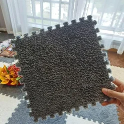 Plüschige Winter-Puzzlematte - Weiche DIY-Spielmatte