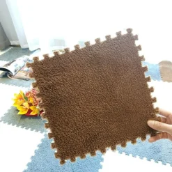 Plüschige Winter-Puzzlematte - Weiche DIY-Spielmatte