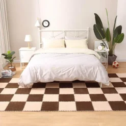 Plüschige Winter-Puzzlematte - Weiche DIY-Spielmatte