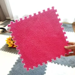 Plüschige Winter-Puzzlematte - Weiche DIY-Spielmatte