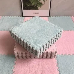 Plüschige Winter-Puzzlematte - Weiche DIY-Spielmatte