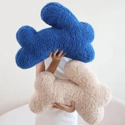 Plüsch-Kaninchenkissen - Dekoratives Bouclé-Kissen