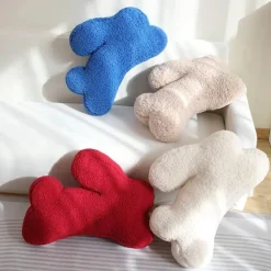 Plüsch-Kaninchenkissen - Dekoratives Bouclé-Kissen