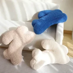 Plüsch-Kaninchenkissen - Dekoratives Bouclé-Kissen