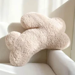 Plüsch-Kaninchenkissen - Dekoratives Bouclé-Kissen