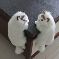 Plüschkatzenfigur - Niedliche Schreibtischdekoration