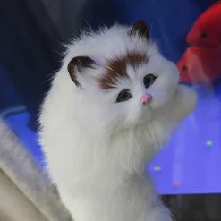 Plüschkatzenfigur - Niedliche Schreibtischdekoration