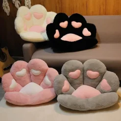 Plüschkissen mit Katzenpfotenmotiv – süßes, buntes Sitzkissen für Haustiere