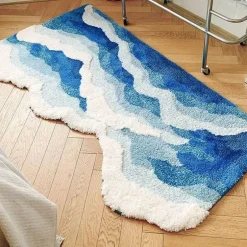 Plüsch-Wellenteppich – Weicher, rutschfester Teppich im Surf-Stil