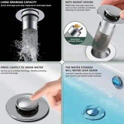 Pop-up-Spülbeckensieb – Abflussabdeckung gegen Verstopfung