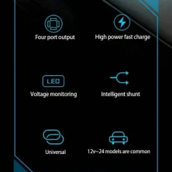 4-Port USB-Autoladegerät - Schnellladegerät-Adapter