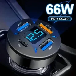 4-Port USB-Autoladegerät - Schnellladegerät-Adapter