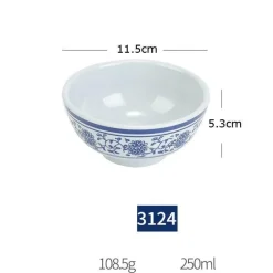 Porzellan-Geschirrset - Blau-weißes Imitationsgeschirr