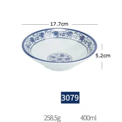 Porzellan-Geschirrset - Blau-weißes Imitationsgeschirr