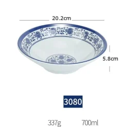 Porzellan-Geschirrset - Blau-weißes Imitationsgeschirr