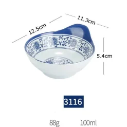 Porzellan-Geschirrset - Blau-weißes Imitationsgeschirr