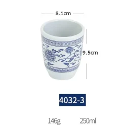 Porzellan-Geschirrset - Blau-weißes Imitationsgeschirr