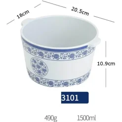 Porzellan-Geschirrset - Blau-weißes Imitationsgeschirr