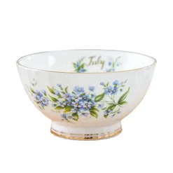 Porzellanschüssel-Set mit Blumenmuster, Goldrand, Monatsthema, 4er-Set