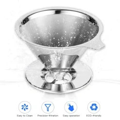 Pour Over Kaffeefilter aus Edelstahl – Premium-Brühgerät für kräftig aromatischen Kaffee