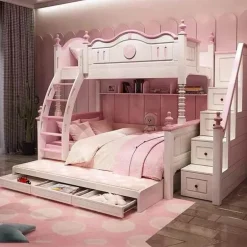 Prinzessinnen-Schloss-Etagenbett – Märchenhafte Kindermöbel