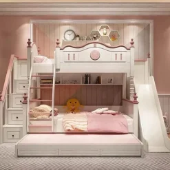 Prinzessinnen-Schloss-Etagenbett – Märchenhafte Kindermöbel