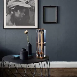 Quadratische Kristall-Tischlampe – Elegante, moderne Leuchte