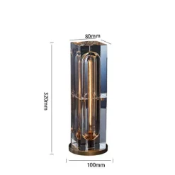 Quadratische Kristall-Tischlampe – Elegante, moderne Leuchte