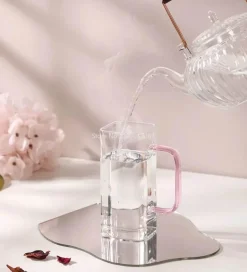 Quadratischer Glasbecher – 400 ml, mikrowellengeeignet, Kaffee- und Bierbecher