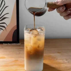 Quadratisches Glasbecher-Set – Tassen für Kaffee, Tee, Saft, Dessert