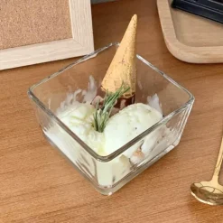 Quadratisches Glasschüssel-Set – multifunktional für Desserts, Salate, Eis und Joghurt