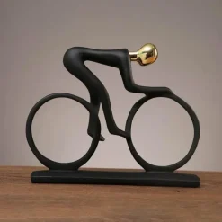 Radfahrer-Skulptur – Abstrakte Kunst, Heimdekoration für Sportler